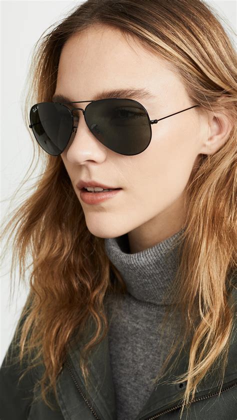 black oversized ray ban aviators.